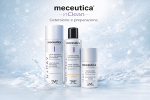 Linea Meceutica inCLEAN con latte detergente, lozione tonica Soft Peel e maschera viso