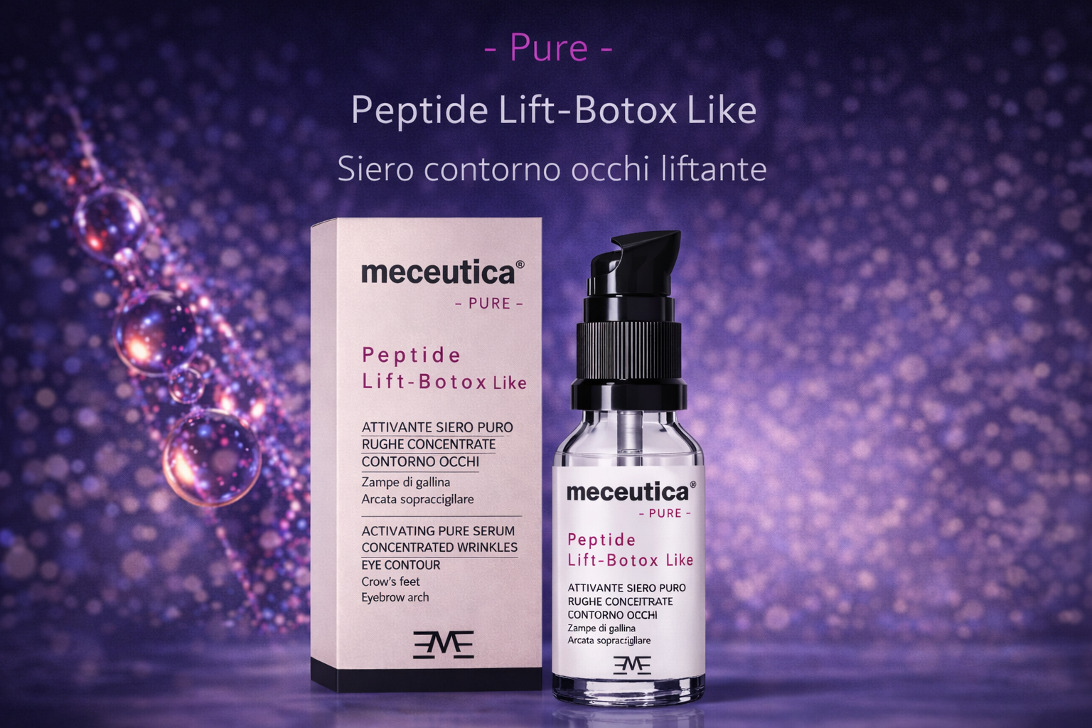 Siero contorno occhi Meceutica Pure Peptide Lift Botox Like effetto liftante